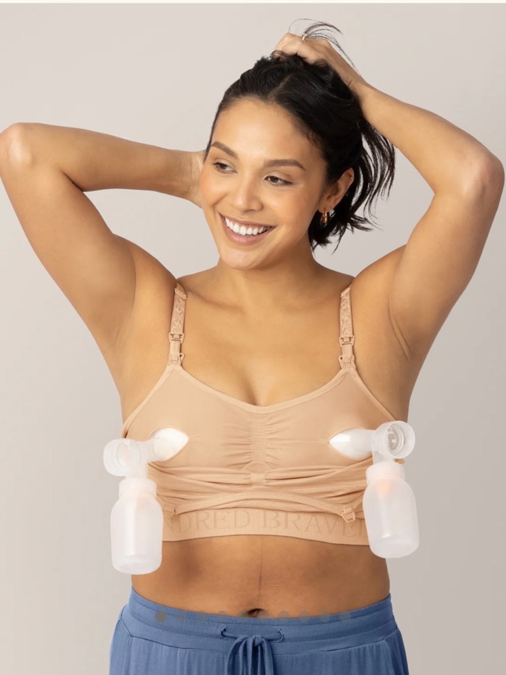 Kindred Bravely Nude Hands-Free Pumping Bra Busty- Large